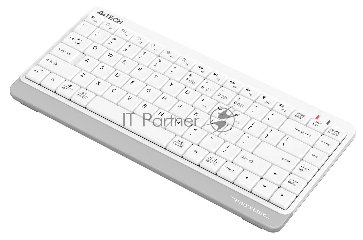Клавиатура беспроводная A4Tech Fstyler FBK11 USB, Bluetooth/Радиоканал, белый/серый