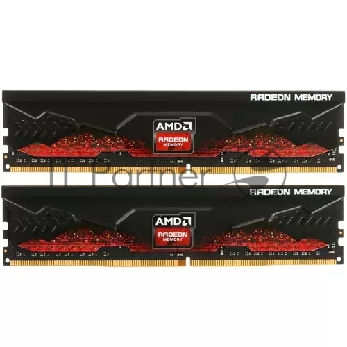 Оперативная память AMD Radeon R9, DDR4, 16GB (2x8GB), 3200MHz, CL16, DIMM, с радиатором, черный