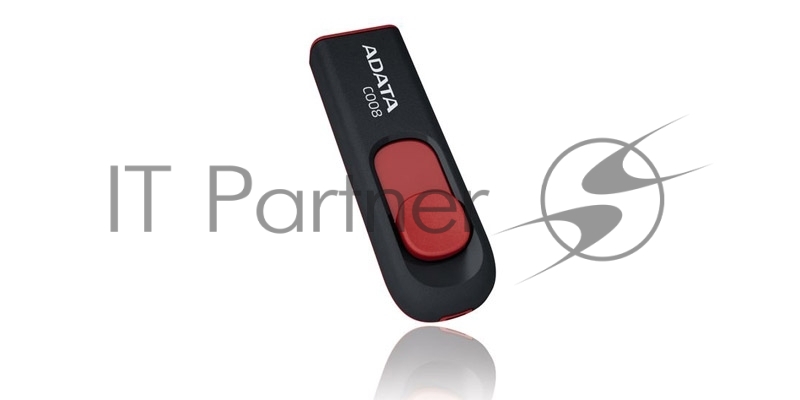USB накопитель ADATA - Classic C008, USB Type A (USB 2.0), 32 ГБ, цвет красный, AC008-32G-RKD