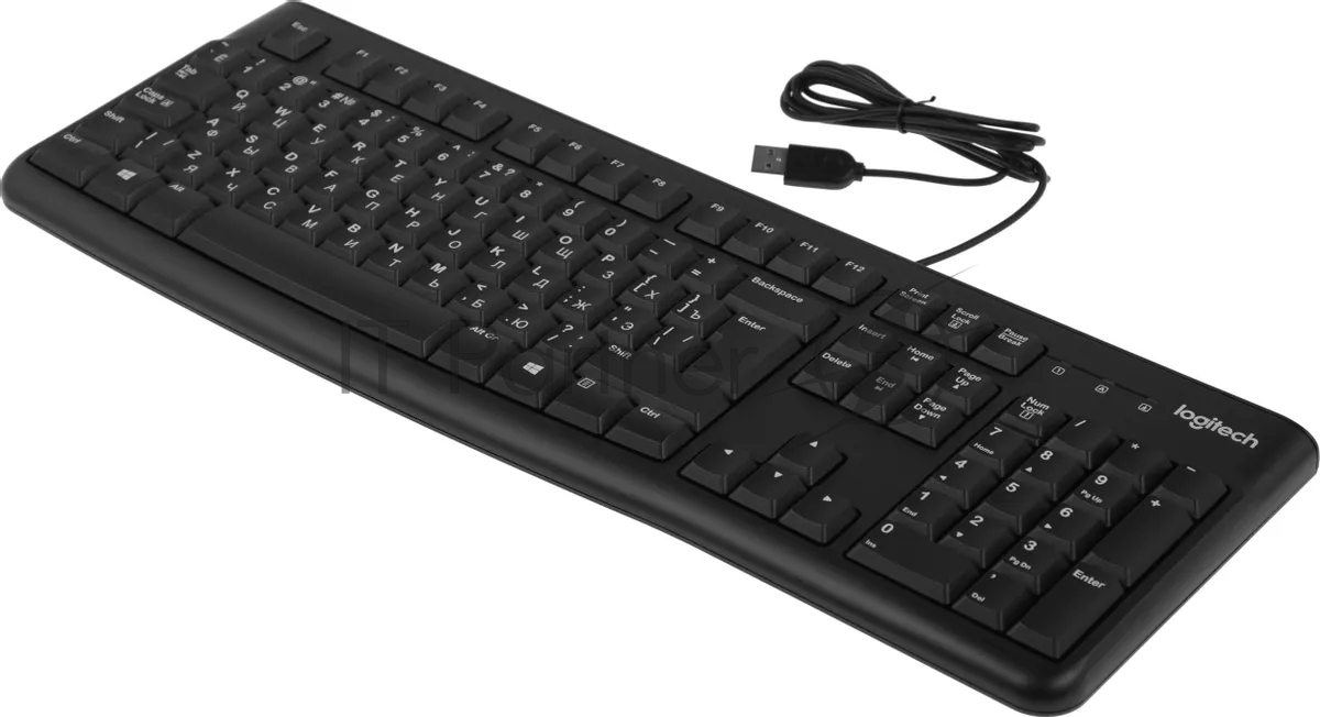 Клавиатура проводная Logitech K120 for business, USB черный (заводская гравировка)