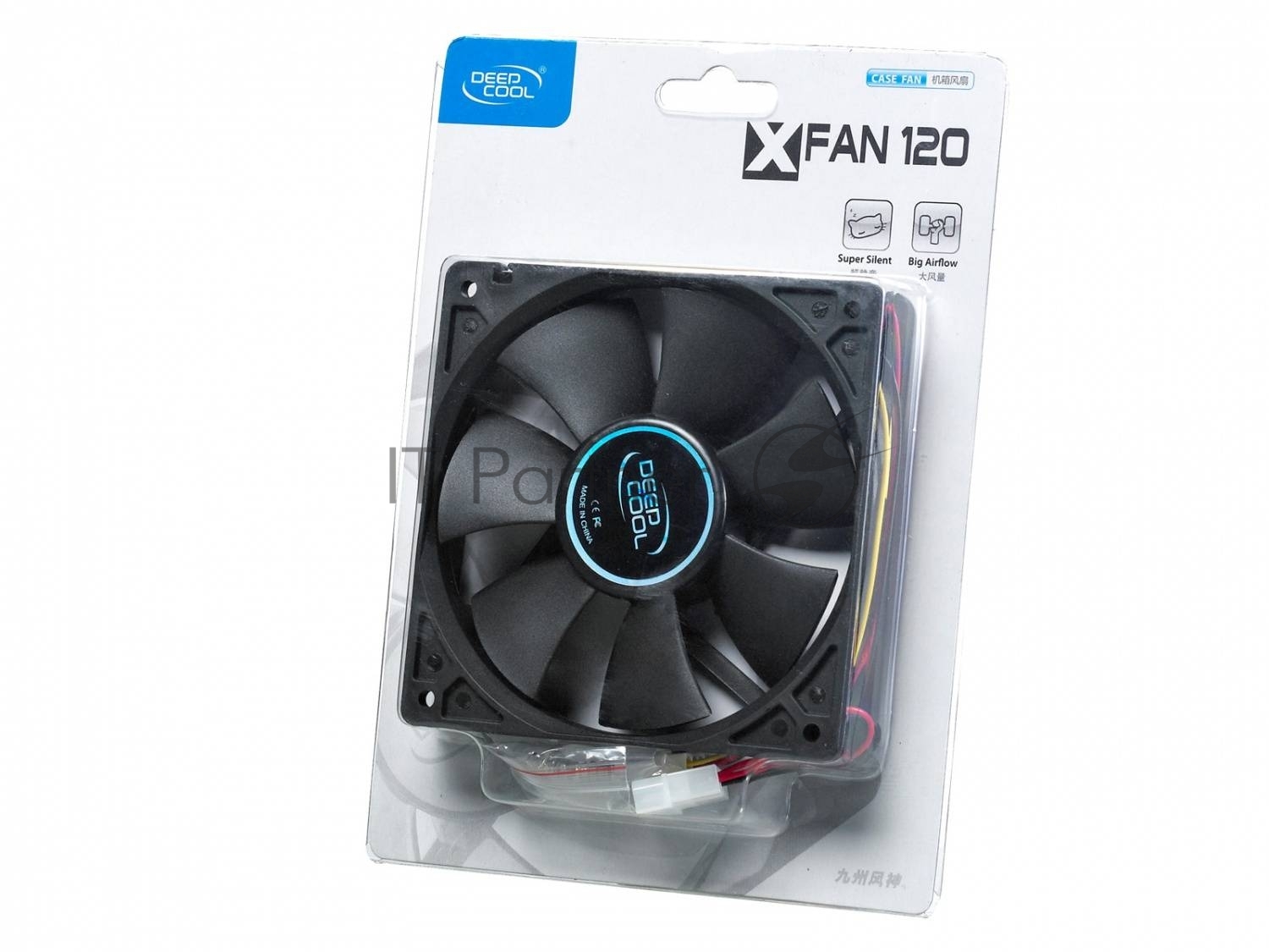 Вентилятор для корпуса DEEPCOOL XFAN 120 черный, 120 мм, 1300 об/мин, 23.7 дБ, 3 pin