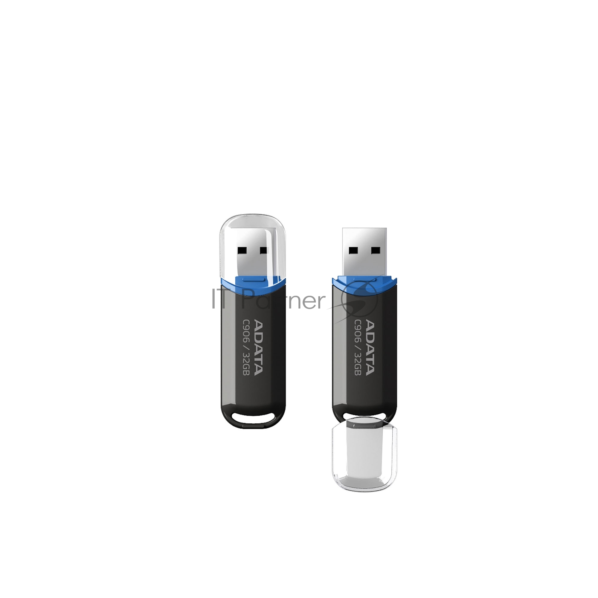 Флешка USB ADATA C906 (AC906-32G-RBK), 32Gb, USB 2.0, R/W 15/5, черный/синий
