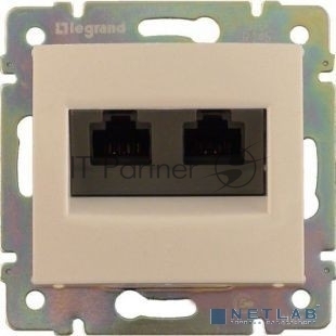 VALENA Розетка компьютерная двойная RJ45 категория 5Е UTP с захватами слоновая кость