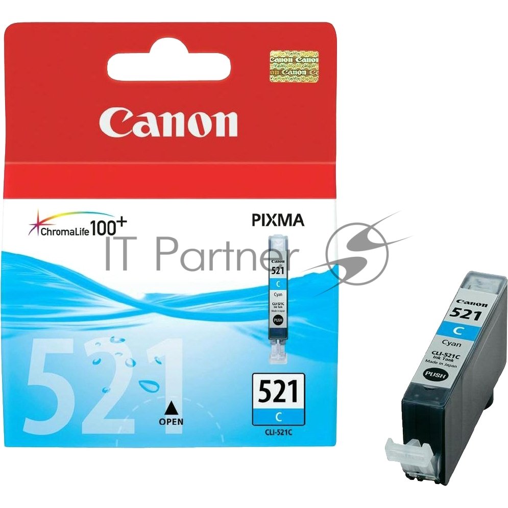 Картридж струйный CLI-521C (2934B004) голубой (535 стр.) для Canon Pixma iP3600, 4600, MP540,MP620, MP630, MP980