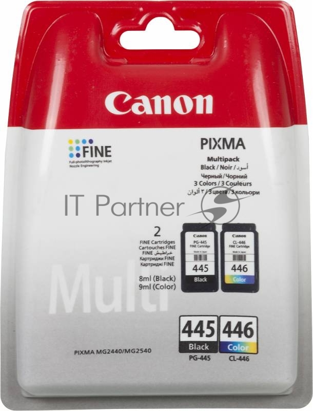Картридж струйный Canon PG-445/CL-446 (8283B004), для Canon PIXMA MG2540, PIXMA MG2440, 4 цвета, 180 стр.