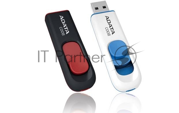 USB накопитель ADATA - Classic C008, USB Type A (USB 2.0), 64 ГБ, цвет белый, AC008-64G-RWE