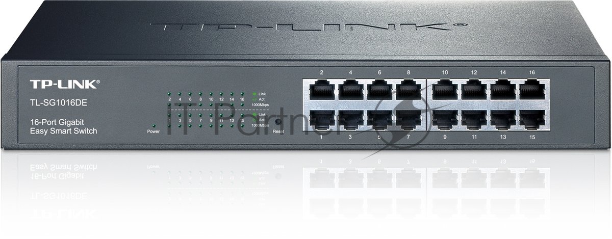 Коммутатор сетевой TP-Link SMB TL-SG1016DE 16-Port Gigabit Easy Smart Switch, 16 10/100/1000Mbps RJ45 ports, MTU/Port/Tag-based VLAN, QoS, IGMP Snooping