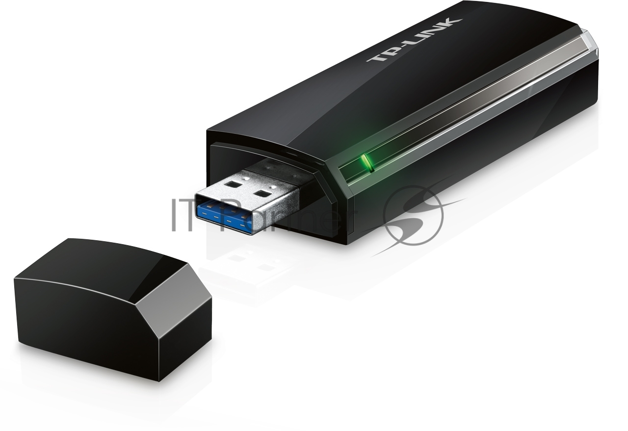 Маршрутизатор TP-Link SOHO Archer T4U AC1200 Dual Band Wireless USB Adapter, Realtek, 2T2R, 867Mbps at 5Ghz + 300Mbps at 2.4Ghz, 802.11ac/a/b/g/n, WPS button, USB 3.0 interface, 1 USB extension cable, internal antenna