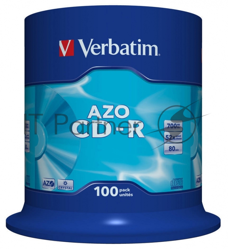 Диск CD-R Verbatim 43430, 700MB, 52x, 100 шт