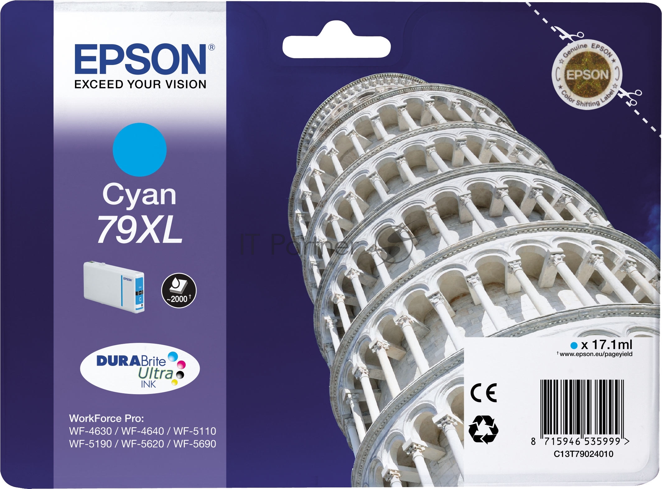 Картридж 79XL <C13T79024010> Cyan для Epson  WorkForce Pro WF-4630/4640/5110/5190/5620/5690