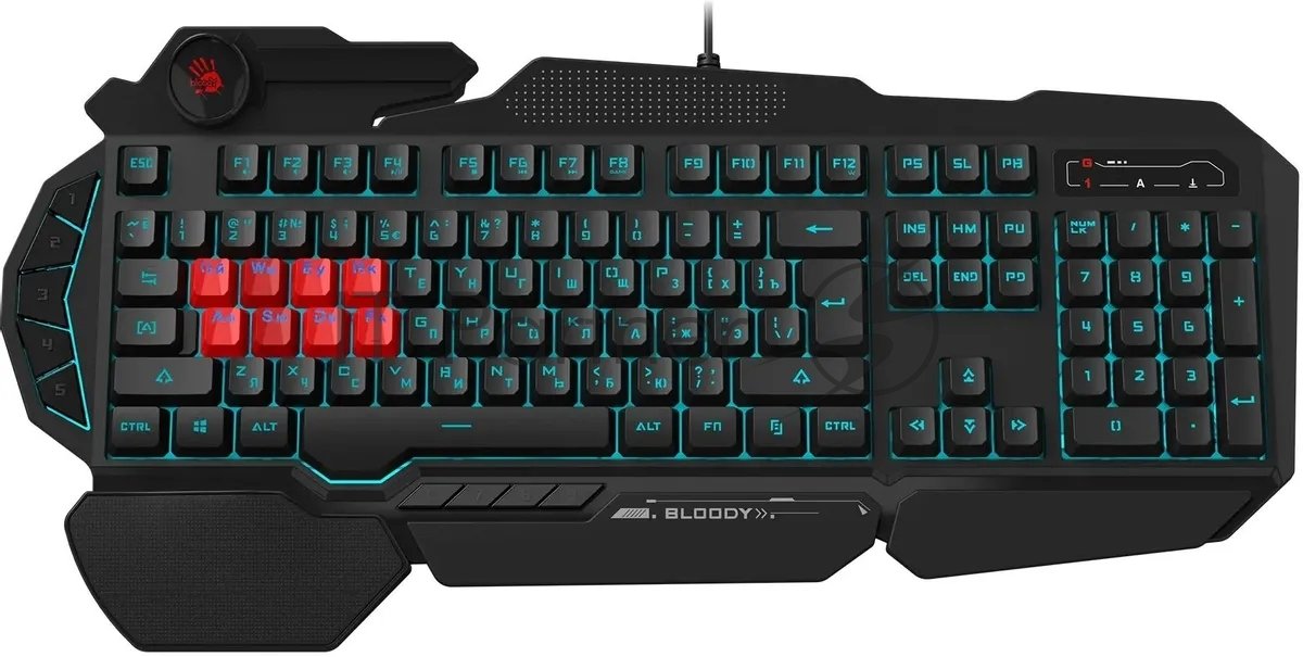 Клавиатура A4Tech Bloody B318 черный USB Multimedia Gamer LED (подставка для запястий)