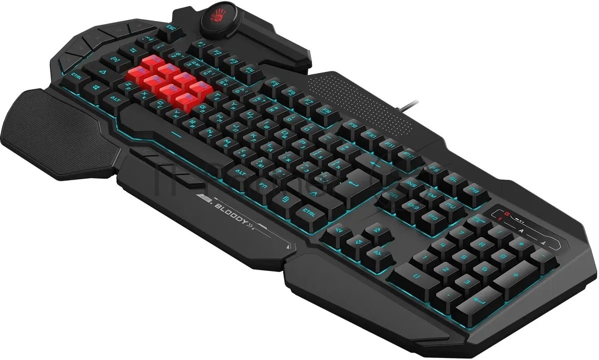 Клавиатура A4Tech Bloody B318 черный USB Multimedia Gamer LED (подставка для запястий)