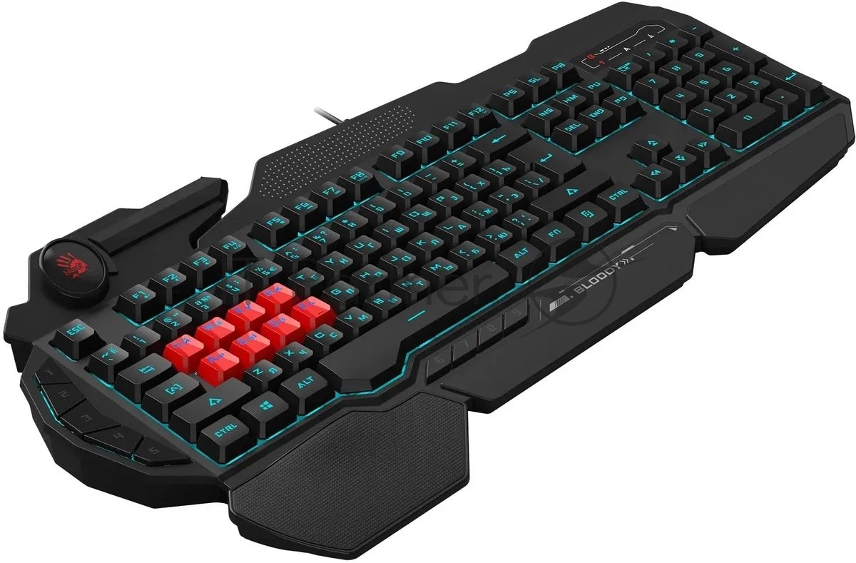 Клавиатура A4Tech Bloody B318 черный USB Multimedia Gamer LED (подставка для запястий)