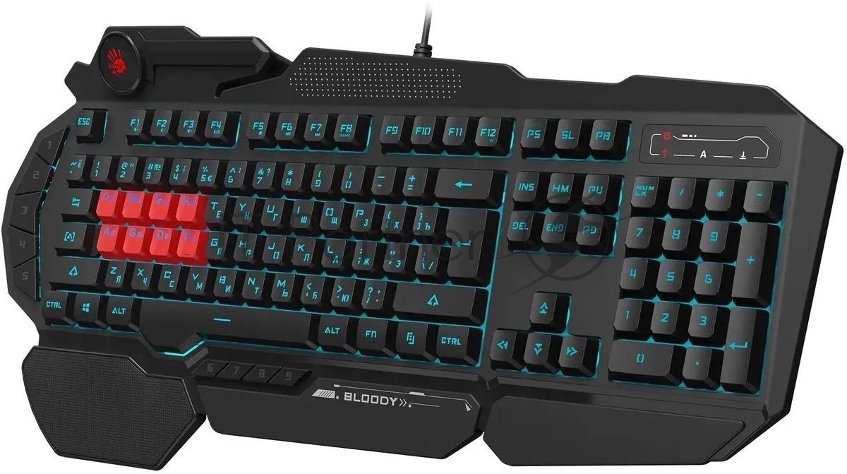 Клавиатура A4Tech Bloody B318 черный USB Multimedia Gamer LED (подставка для запястий)