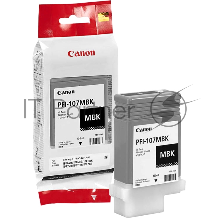 Картридж струйный Canon PFI-107MBK (6704B001) черный матовый (130 мл) для Canon iP F680/685/780/785