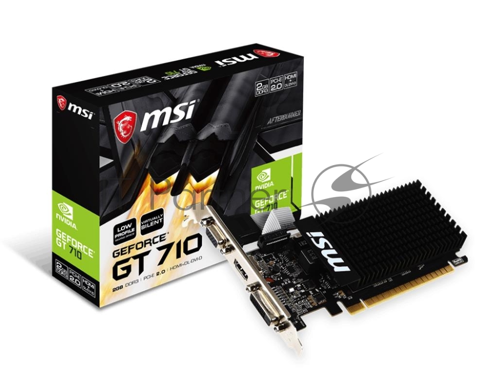 Видеокарта MSI GeForce GT 710, 2 GB DDR3, 64 bit, HDMI, DVI-D, VGA, GPU 954 MHz