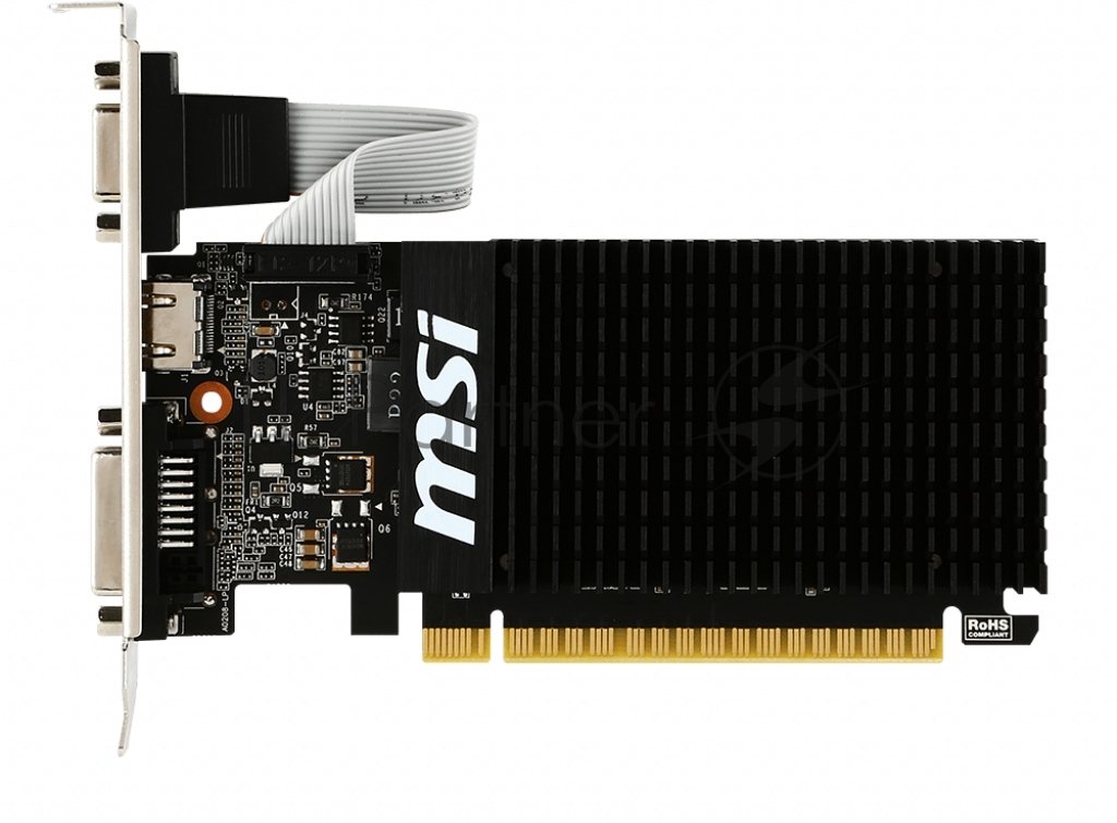 Видеокарта MSI GeForce GT 710, 2 GB DDR3, 64 bit, HDMI, DVI-D, VGA, GPU 954 MHz