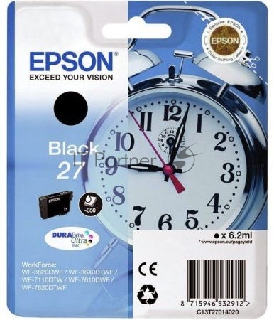 Картридж струйный Epson C13T27014020 черный для Epson WF7110/7610/7620 (350стр.) (6.2мл)