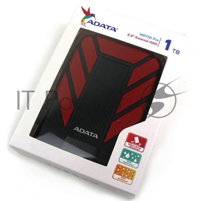 Внешний HDD 2.5" ADATA HD710P, 1TB, USB 3.2 Gen 1 Type-A, 5400 rpm, черный/красный