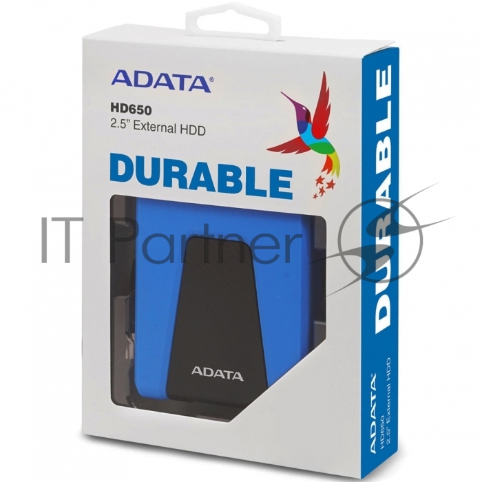 Внешний HDD 2.5" ADATA HD650, 1TB, USB 3.2 Gen 1 Type-A, 5400 rpm, синий