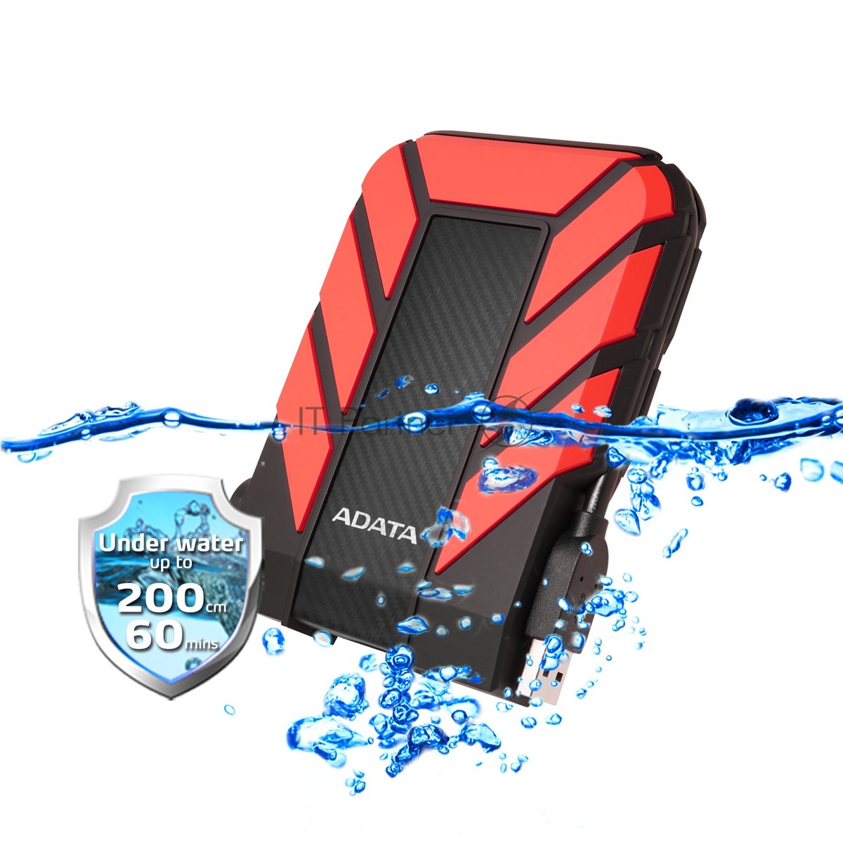 Внешний HDD 2.5" ADATA HD710P, 1TB, USB 3.2 Gen 1 Type-A, 5400 rpm, черный/красный