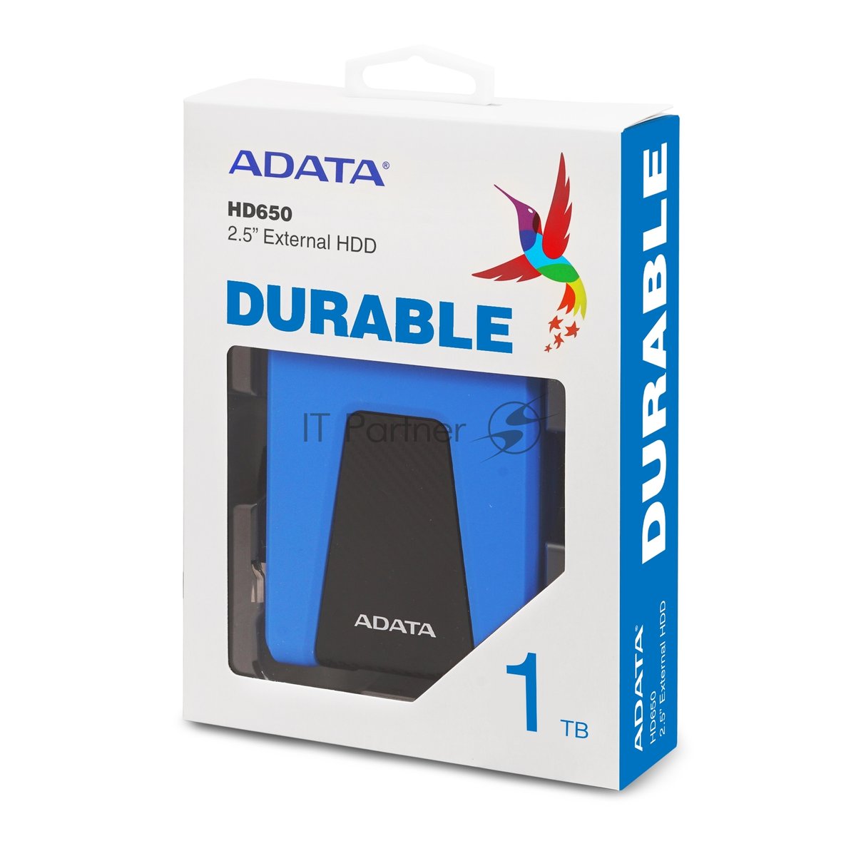 Внешний HDD 2.5" ADATA HD650, 1TB, USB 3.2 Gen 1 Type-A, 5400 rpm, синий