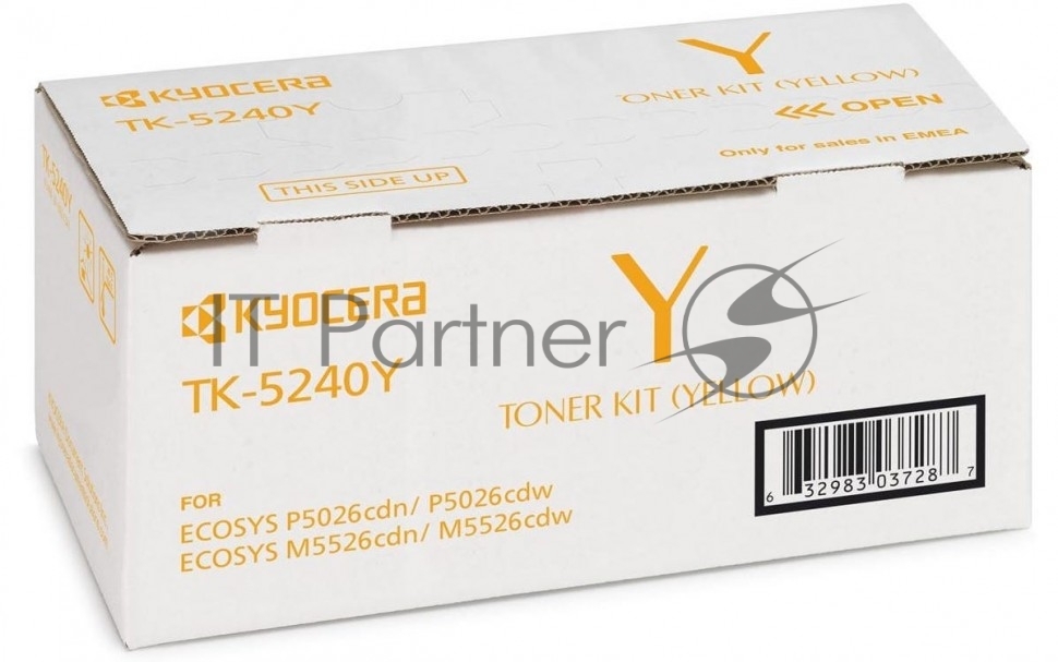 Картридж лазерный Kyocera TK-5240Y (1T02R7ANL0) желтый для P5026cdn/cdw, M5526cdn/cdw 3000 стр.