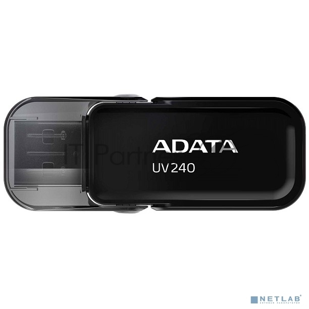 USB накопитель ADATA - UV240, USB Type A (USB 2.0), 64 ГБ, цвет чёрный, AUV240-64G-RBK