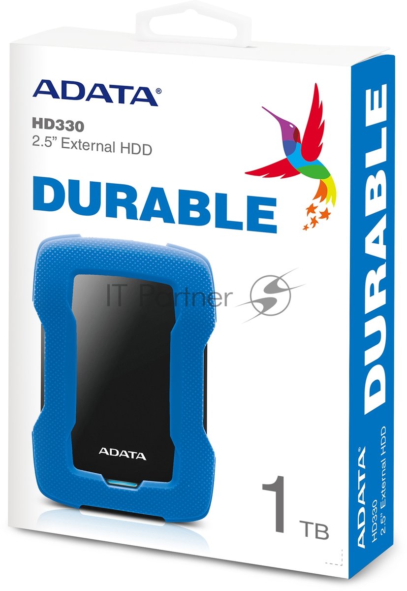 Внешний HDD 2.5" ADATA HD330, 1TB, USB 3.2 Gen 1 Type-A, 5400 rpm, синий