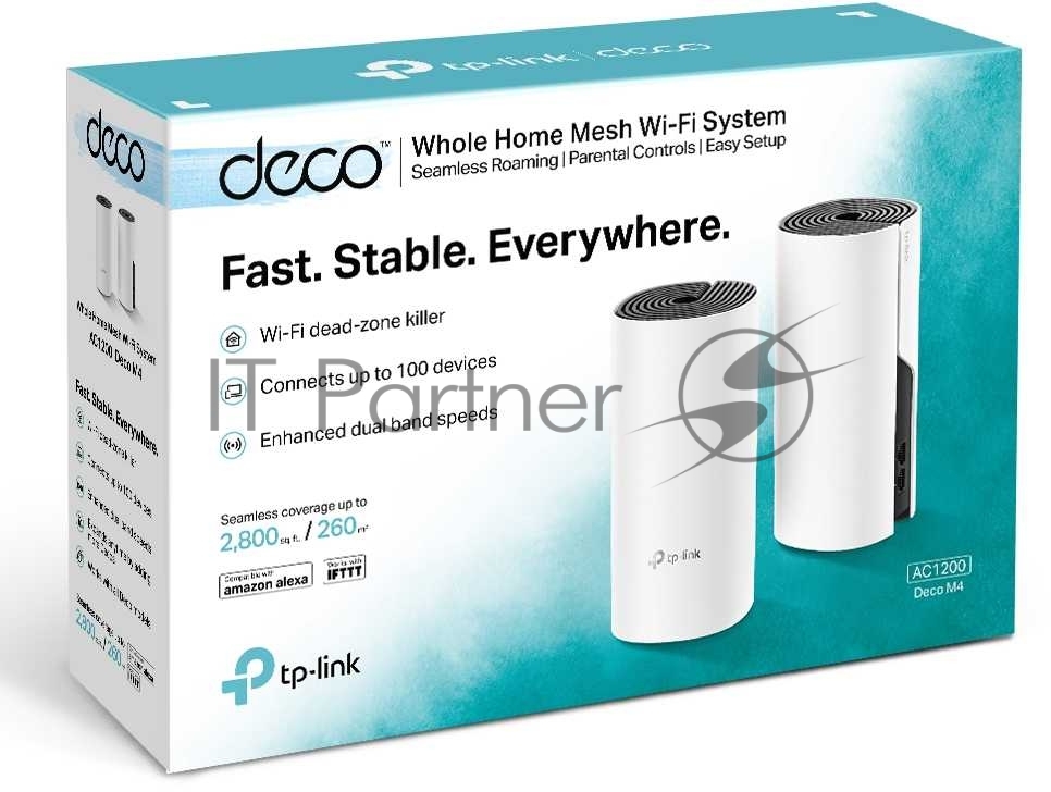 Роутер беспроводной TP-Link DECO M4 (DECO M4(2-PACK)) AC1200 10/100/1000BASE-TX (упак.:2шт)