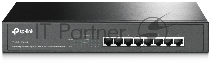 Коммутатор TP-Link TL-SG1008MP 8-портовый настольный/монтируемый в стойку гигабитный коммутатор с 8 портами PoE+