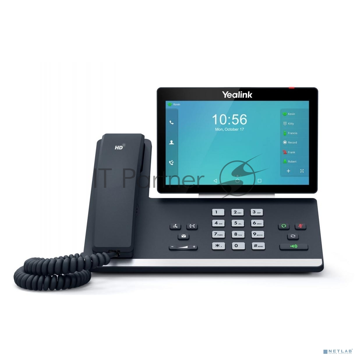 IP-телефон Yealink - SIP-T57W, 1xLAN 1 Гб/с, 1xWAN 1 Гб/с, SIP, Web-интерфейс, LCD, Bluetooth, PoE, headphone in, console(optional), без БП, чёрный, SIP-T57W