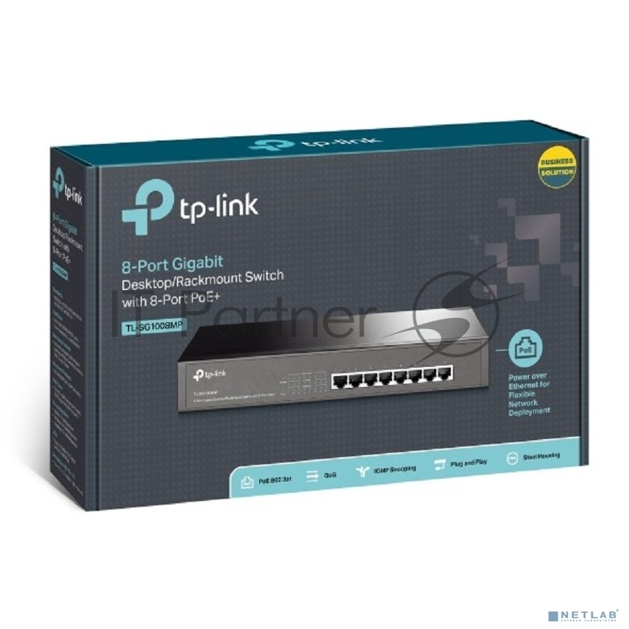 Коммутатор TP-Link TL-SG1008MP 8-портовый настольный/монтируемый в стойку гигабитный коммутатор с 8 портами PoE+