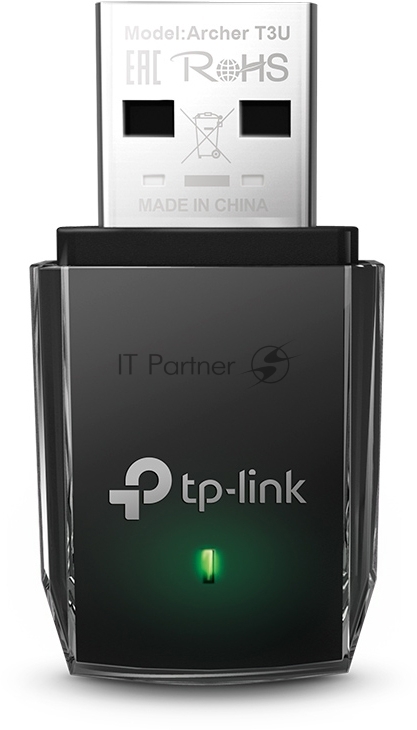TP-Link Archer T3U Двухдиапазонный мини Wi-Fi USB адаптер AC1300, до 400 Мбит/с на 2,4 ГГц + до 867 Мбит/с на 5 ГГц