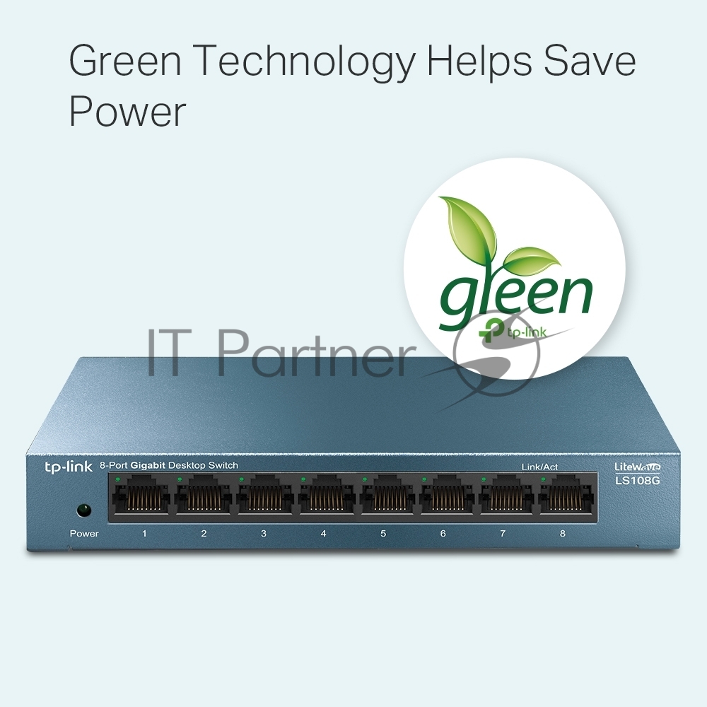 Коммутатор TP-Link LS108G 8-портовый 10/100/1000 Мбит/с настольный коммутатор SMB