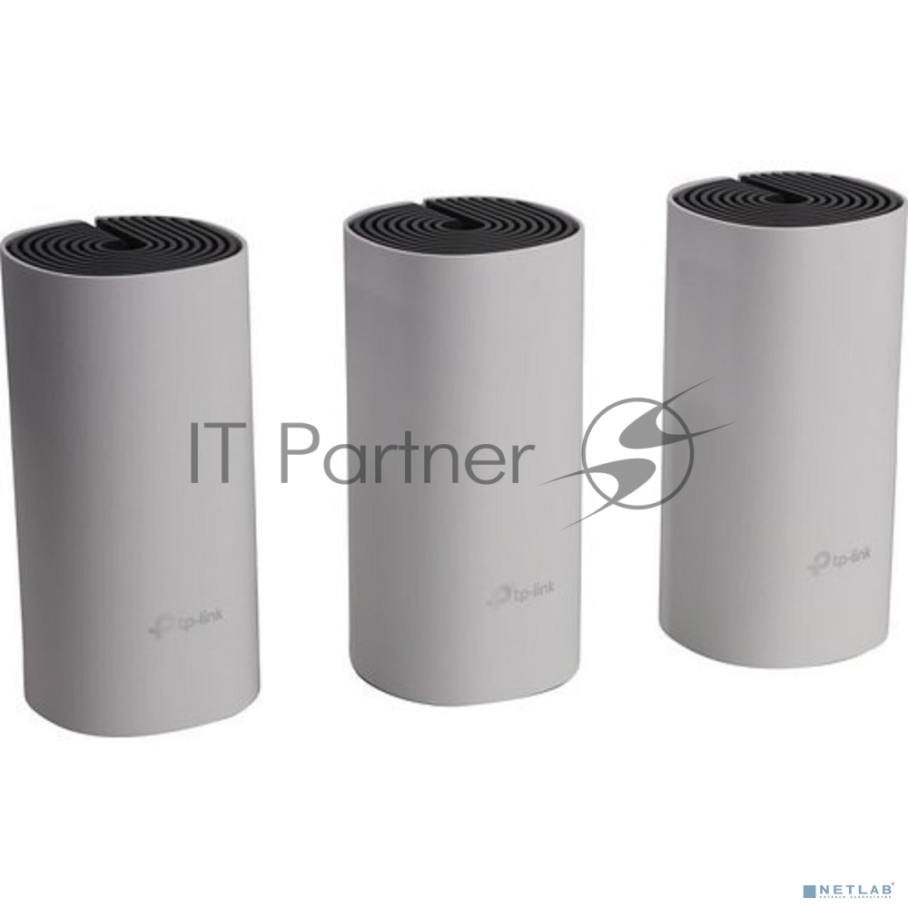 Домашняя Mesh Wi-Fi система TP-Link Deco E4 (3-Pack), 1167 Мбит/с (5 ГГц: до 867 Мбит/с + 2,4 ГГц: до 300 Мбит/с), 2 порта 100 Мбит/с, 2 встроенные антенны на каждом модуле Deco
