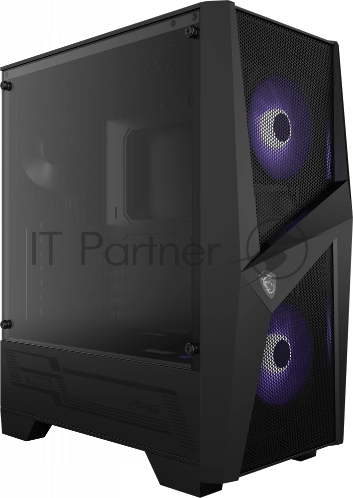 Компьютерный корпус MSI MAG FORGE 100M/mid-tower, ATX, tempered glass side panel/2x RGb 120мм & 1x 120мм fans inc./MAG FORGE 100M