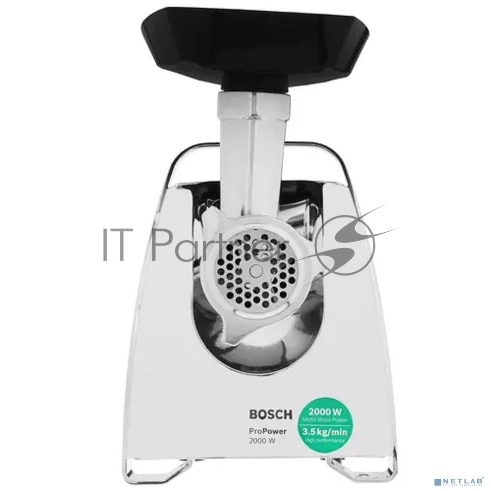 Мясорубка электрическая Bosch MFW67440 черный, 2000 Вт, 3.5 кг/мин, реверс, защита от перегрузки, насадки - 4