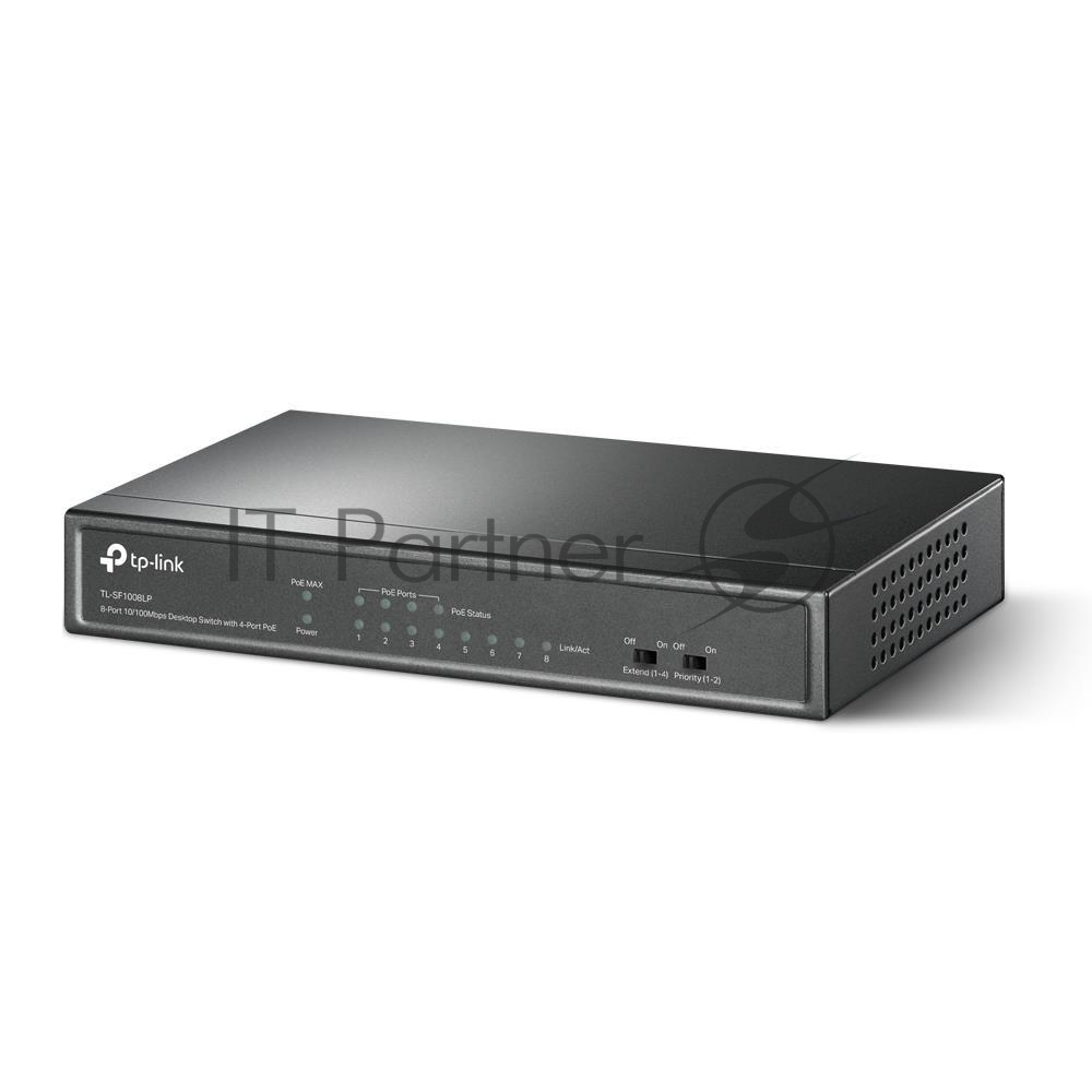 Коммутатор TP-Link TL-SF1008LP, 4×PoE, 41W PoE