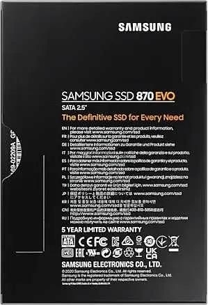 Накопитель SSD Samsung 870 EVO, 1Tb, SATA III, 2.5", R/W 560/530