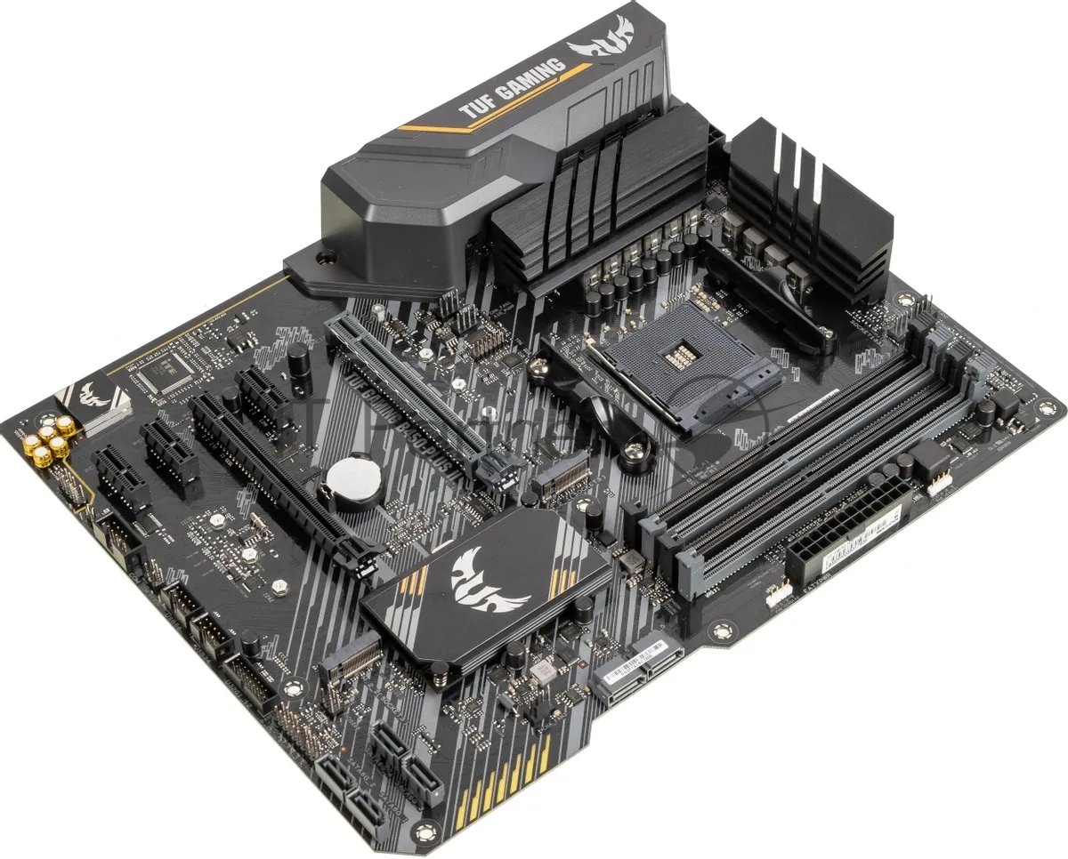Материнская плата ASUS TUF GAMING B450-PLUS II, AM4, AMD B450, 4xDDR4, 6xSATA, 2xM.2, 1xPCI-E 3.0 x16, 1xPCI-E 2.0 x16, 3xPCI-E x1, 1xHDMI, 1xDP, 1x 1Gb LAN, 4xUSB 3.2 Gen 1, 1xUSB 3.2 Gen 2, 1xUSB-C 3.2 Gen 2, 5x3.5 мм, 7.1, ATX