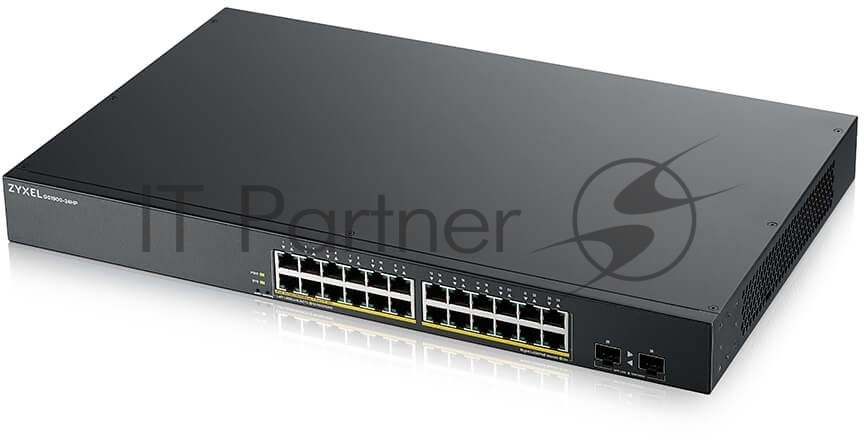 Коммутатор Smart L2 PoE+ Zyxel GS1900-24HPv2, rack 19", 24xGE PoE+, 2xSFP, бюджет PoE 170 Вт