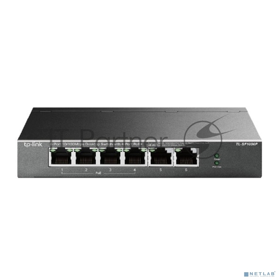 Коммутатор TP-Link TL-SF1006P, 6×10/100 Мбит/с, 4×PoE+, 67 Вт, Desktop