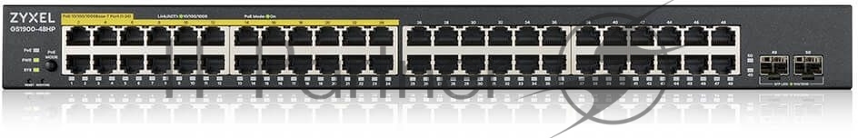 Kоммутатор Zyxel GS1900-48HPv2 Smart L2 PoE + switch, rack 19 ", 48xGE (24xPoE +), 2xSFP, PoE budget 170 W