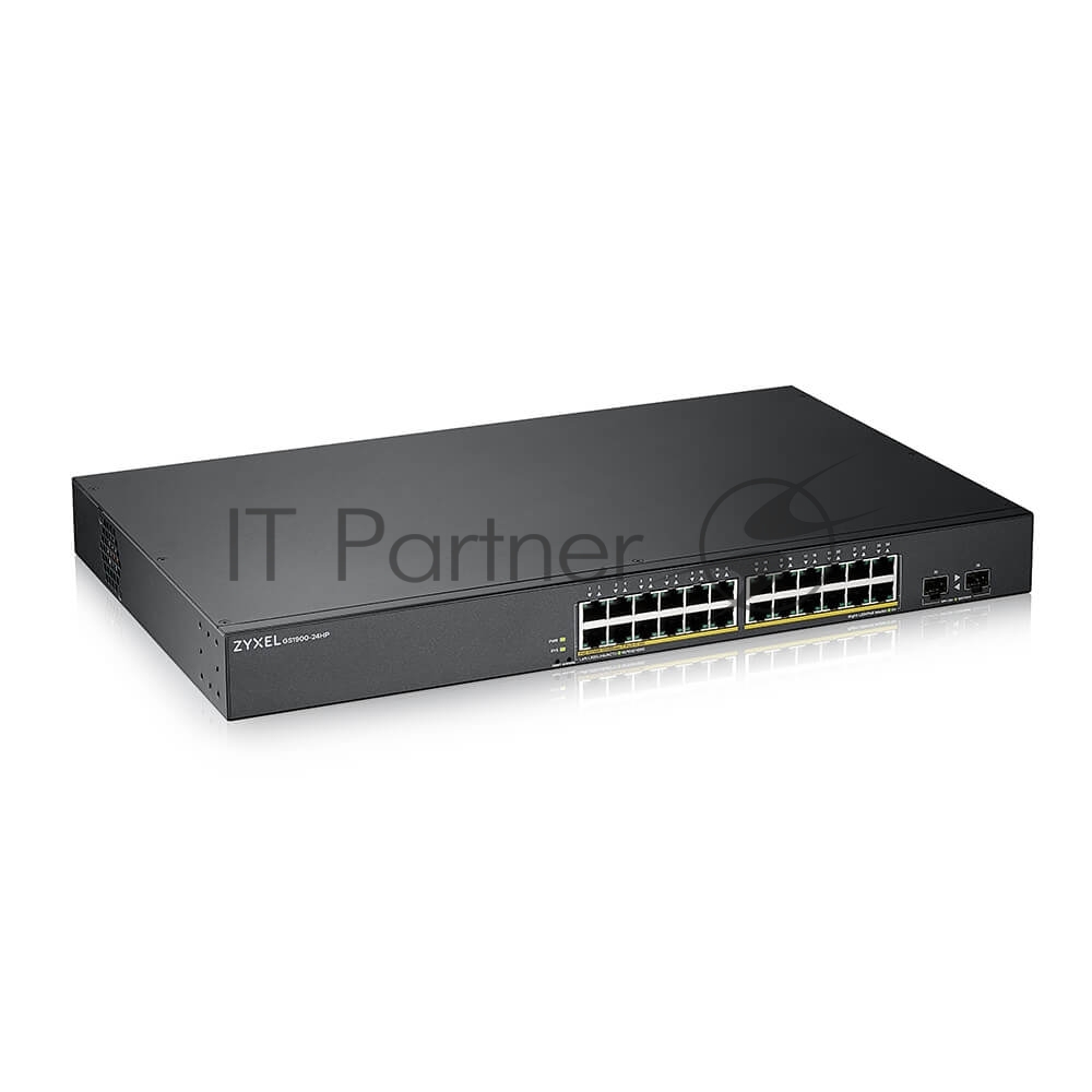 Коммутатор Smart L2 PoE+ Zyxel GS1900-24HPv2, rack 19", 24xGE PoE+, 2xSFP, бюджет PoE 170 Вт