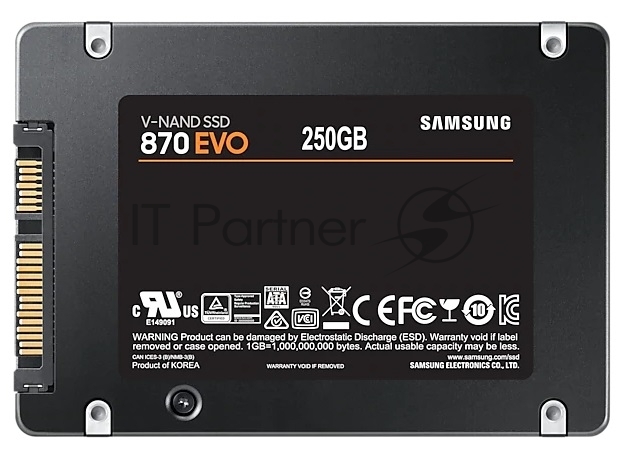Накопитель SSD Samsung 870 EVO, 1Tb, SATA III, 2.5", R/W 560/530