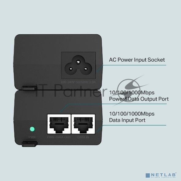 Инжектор PoE Gigabit PoE Injector, 802.3af/at compliant