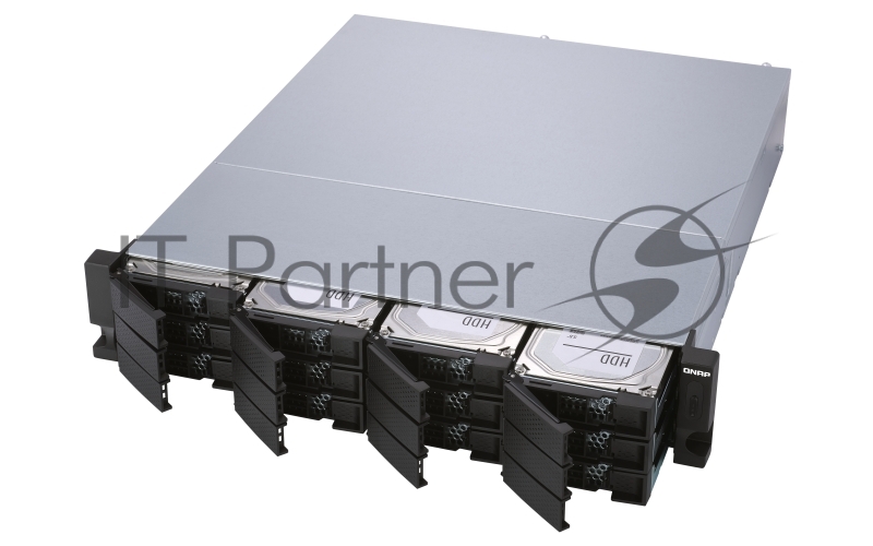 Полка расширения сетевого хранилища без дисков SMB QNAP TL-R1200S-RP SATA 6GB/s JBOD storage enclosure, 12-tray 3,5"/2,5" w/o HDD, 3 x SFF-8088, 2 PSU. Rackmount. W/o rail kit RAIL-B02