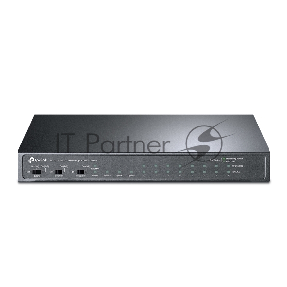 Коммутатор TP-Link TL-SL1311MP, 8×FE PoE+, 2×1GbE, 1×SFP, 124 Вт