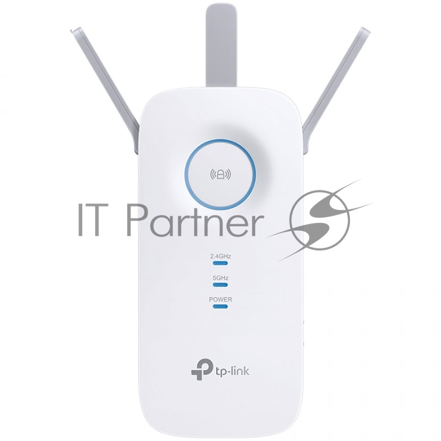 Усилитель сигнала TP-Link AC1900 Wi-Fi Range Extender 600 Mbps at 2.4 GHz + 1300 Mbps at 5 GHz; 3 × External Antennas, 1 × Gigabit Port, Wall Plugged; Tether App, WPS, Intelligent Signal Light, Access Control, Power Schedule, LED Control, RE/AP Mode, OneMe, MU-MIMO